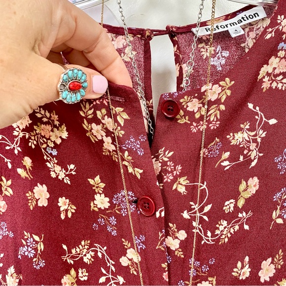 Reformation floral Fauna boho dress w prairie shabby chic vibe - Picture 10 of 15